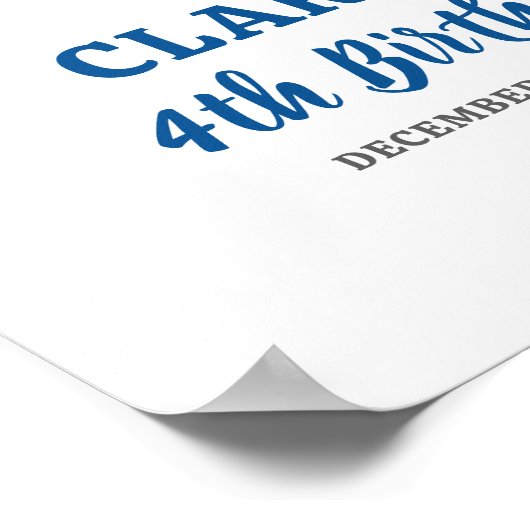 Vliegtuig Theme Boy 4e Verjaardag Welkom Sign Poster (Hoek)