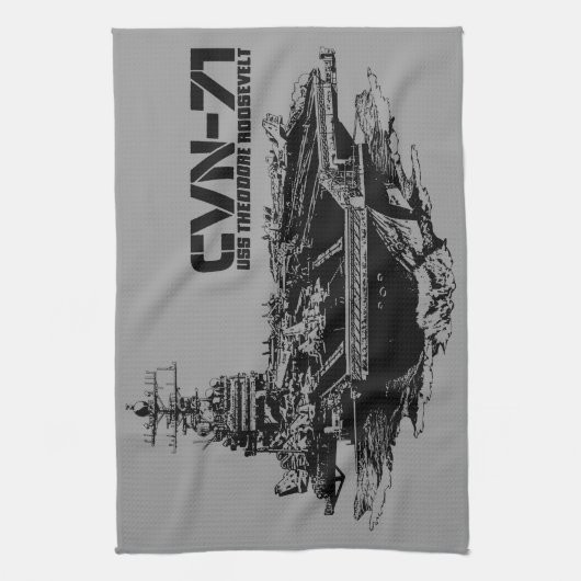 Vliegtuig Theodore Roosevelt Dawsonsf kitc Theedoek (Verticaal)