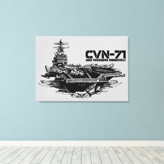 Vliegtuig Theodore Roosevelt Wrappedcanvas Canvas Afdruk (Insitu (Houten vloer))