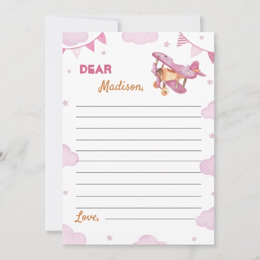 vliegtuig tijd capsule Note Kaart (Voorkant)