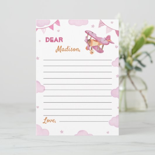  vliegtuig tijd capsule Note Kaart (Staand voorkant)