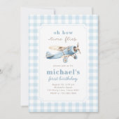 Vliegtuig Tijd vliegt Reis 1e Verjaardag Kaart (Voorkant)