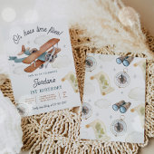 Vliegtuig Tijd vliegt Reis 1e Verjaardag Kaart