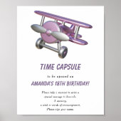 Vliegtuig Tijdcapsule 1e verjaardag Poster (Voorkant)
