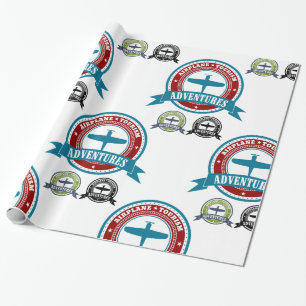 Vliegtuig Toerisme Avonturen Logo Aviation Cadeaupapier