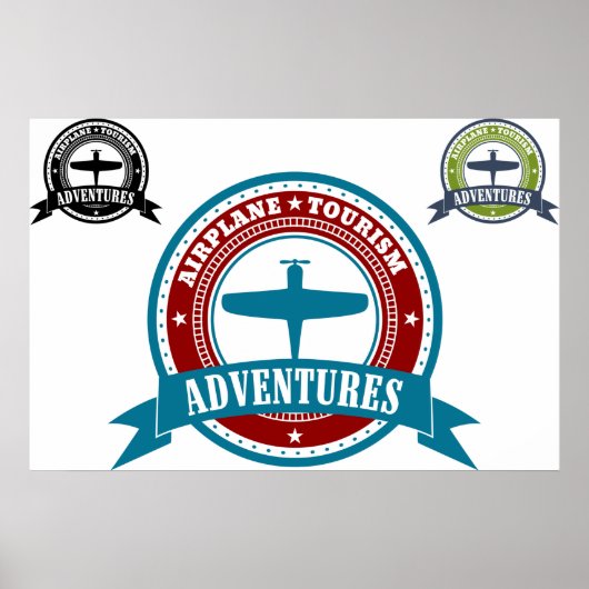  Vliegtuig Toerisme Avonturen Logo Aviation Poster (Voorkant)