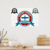  Vliegtuig Toerisme Avonturen Logo Aviation Poster (Keuken)