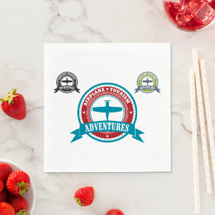 Vliegtuig Toerisme Avonturen Logo Aviation Servet