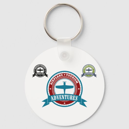  Vliegtuig Toerisme Avonturen Logo Aviation Sleutelhanger (Voorkant)