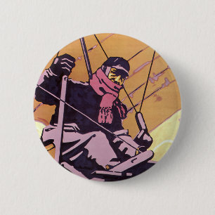 Vliegtuig  transport Hang glider Ronde Button 5,7 Cm