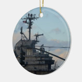 Vliegtuig transporteur in New York Keramisch Ornament (Links)