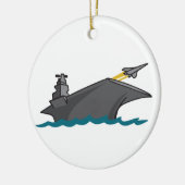 Vliegtuig transporteur keramisch ornament (Links)