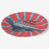 Vliegtuig transporteur papieren bordje (Gekanteld)