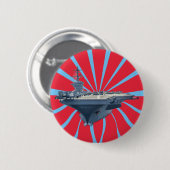 Vliegtuig transporteur ronde button 5,7 cm (Voorkant /achterkant)