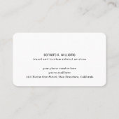 Vliegtuig Travel Consultant eenvoudig en elegant Visitekaartje (Achterkant)