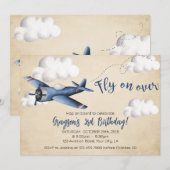 vliegtuig uitnodiging ter gelegenheid van zondag (Voorkant / Achterkant)