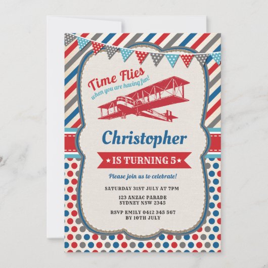  vliegtuig: uitnodiging voor een verkennend avontu (Voorkant)