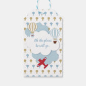 Vliegtuig/ Up and Away Verjaardag Labels Cadeaulabel (Achterkant)