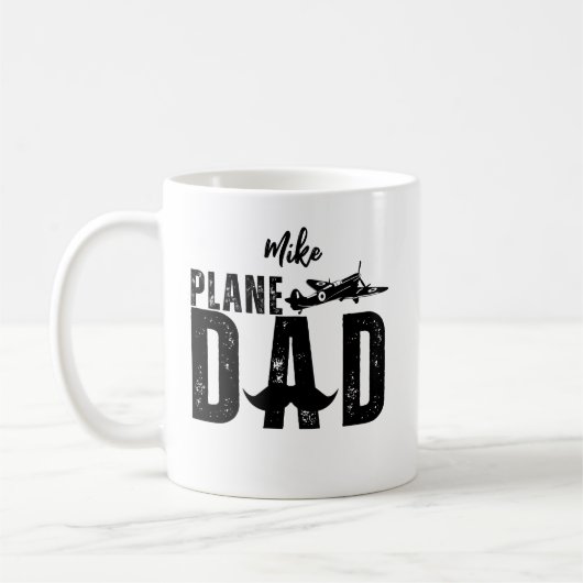 Vliegtuig vader en vliegtuig, grappige Vaderdag Koffiemok (Links)