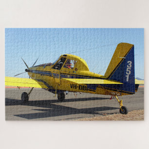 Vliegtuig van Air Tractor (geel en blauw) Legpuzzel