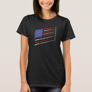 Vliegtuig van de Amerikaanse vlag Vliegtuigvliegtu T-shirt