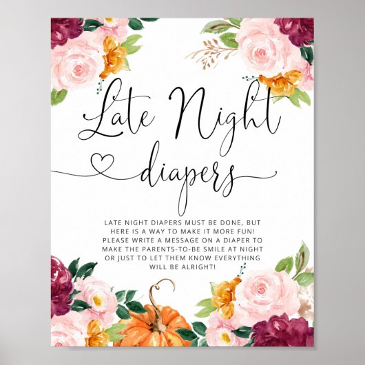 Vliegtuig van de bruine pompoen Late night diapers Poster (Voorkant)