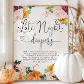 Vliegtuig van de bruine pompoen Late night diapers Poster