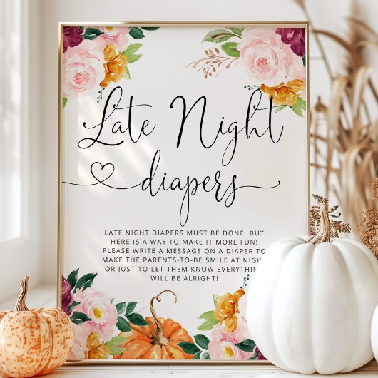 Vliegtuig van de bruine pompoen Late night diapers Poster