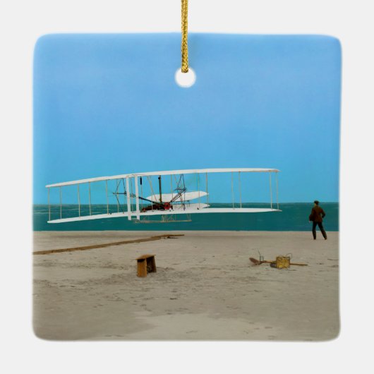  vliegtuig van de eerste vliegende vleugelvleugelv keramisch ornament (Achterkant)