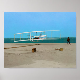 vliegtuig van de eerste vliegende vleugelvleugelv poster