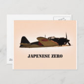 Vliegtuig van de Japanse Zero Wereldoorlog 2 Briefkaart (Voorkant / Achterkant)