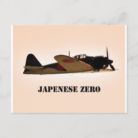 Vliegtuig van de Japanse Zero Wereldoorlog 2 Briefkaart (Voorkant)