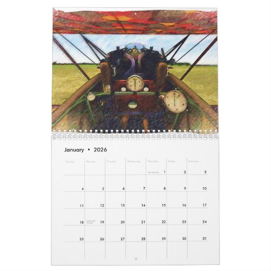 Vliegtuig van de WWI Kalender (Jan 2026)