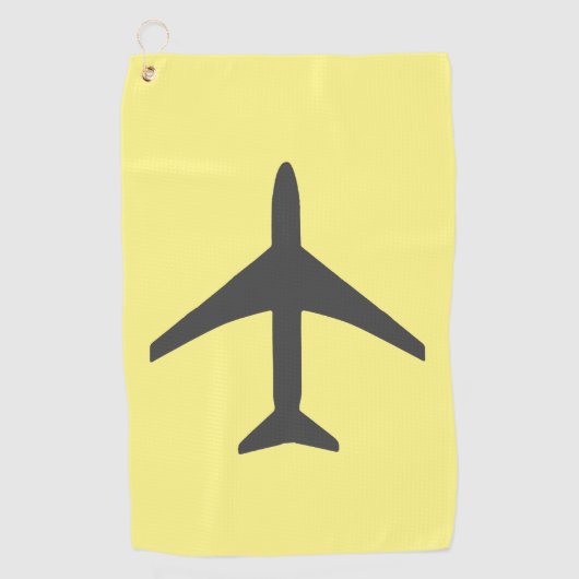 Vliegtuig van Funky Grey Plane Pilot Aviation Golfhanddoek (Voorkant)