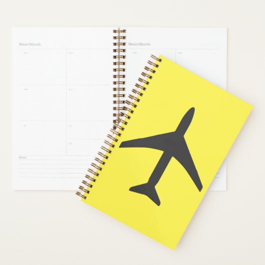 Vliegtuig van Funky Grey Plane Pilot Aviation Planner (Display)