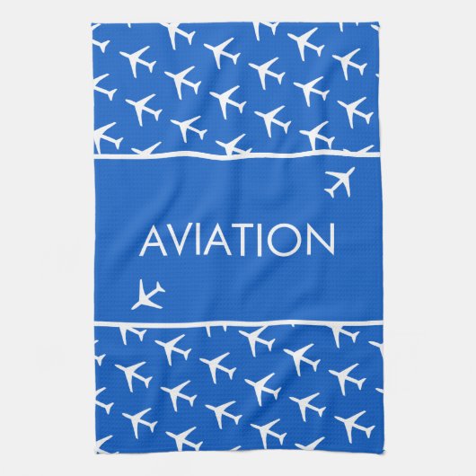 Vliegtuig van het witte-vliegveld Funky Pilot Avia Theedoek (Verticaal)