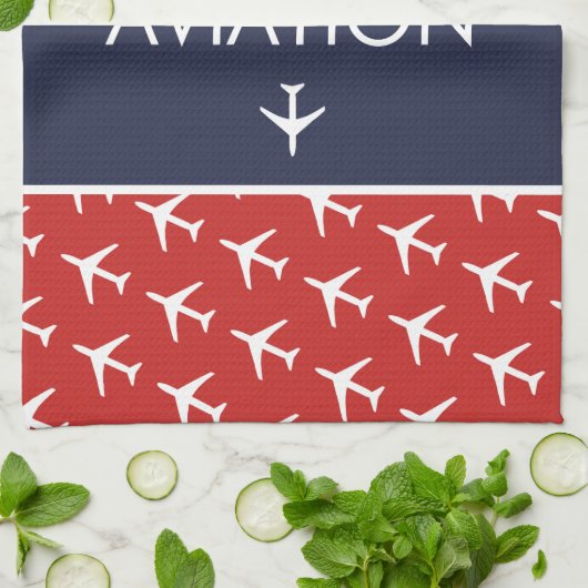 Vliegtuig van het witte-vliegveld Funky Pilot Avia Theedoek (Gevouwen)