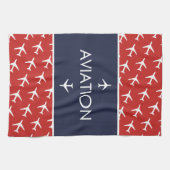 Vliegtuig van het witte-vliegveld Funky Pilot Avia Theedoek (Horizontaal)