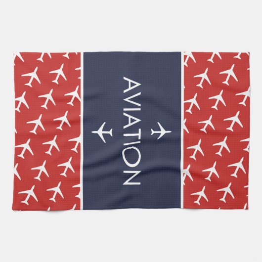 Vliegtuig van het witte-vliegveld Funky Pilot Avia Theedoek (Horizontaal)