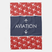 Vliegtuig van het witte-vliegveld Funky Pilot Avia Theedoek (Verticaal)