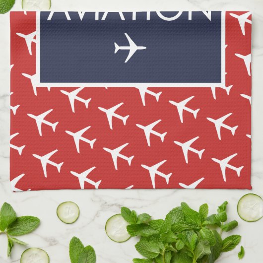 Vliegtuig van het witte-vliegveld Funky Pilot Avia Theedoek (Gevouwen)
