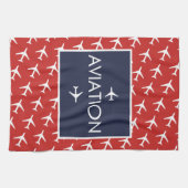 Vliegtuig van het witte-vliegveld Funky Pilot Avia Theedoek (Horizontaal)