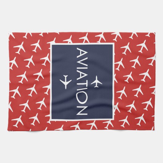 Vliegtuig van het witte-vliegveld Funky Pilot Avia Theedoek (Horizontaal)