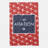 Vliegtuig van het witte-vliegveld Funky Pilot Avia Theedoek (Verticaal)