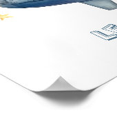 Vliegtuig van kleine astronaut poster (Hoek)