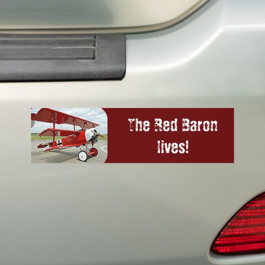 Vliegtuig van Red Baron Bumpersticker (Op auto)