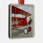 Vliegtuig van Red Baron Metalen Ornament (Rechts)