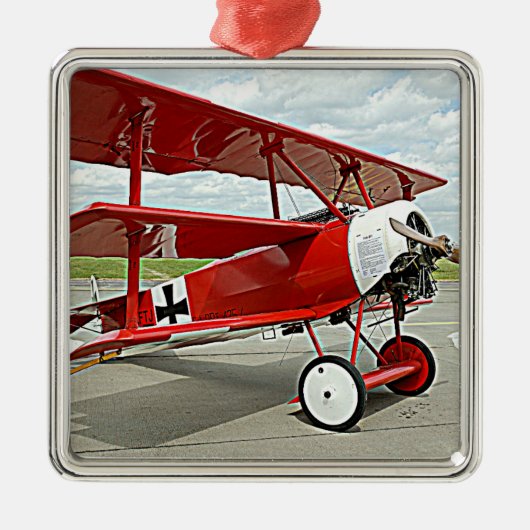 Vliegtuig van Red Baron Metalen Ornament (Voorkant)