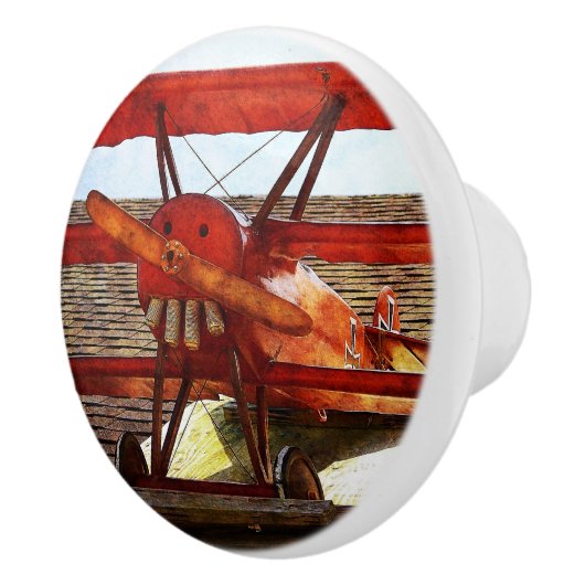 vliegtuig van Shirley Taylor Keramische Knop (Rechts)