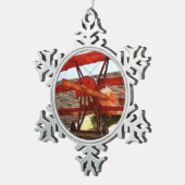  vliegtuig van Shirley Taylor Tin Sneeuwvlok Ornament (Rechts)